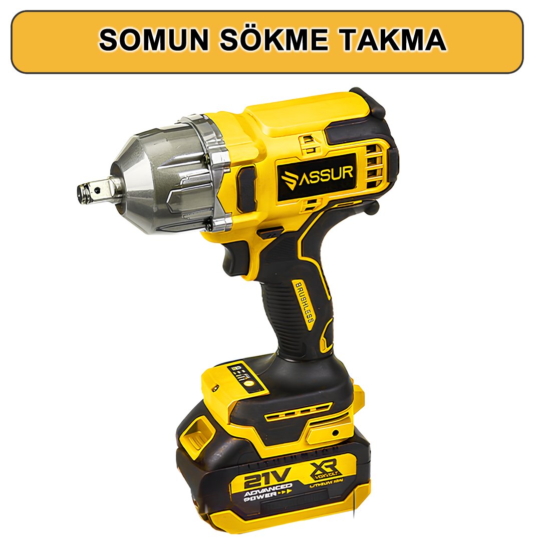 Assur ASR1192 Profesyonel Akülü Kömürsüz 4 lü Matkap Seti 21V 3ah 800nm somun sökme