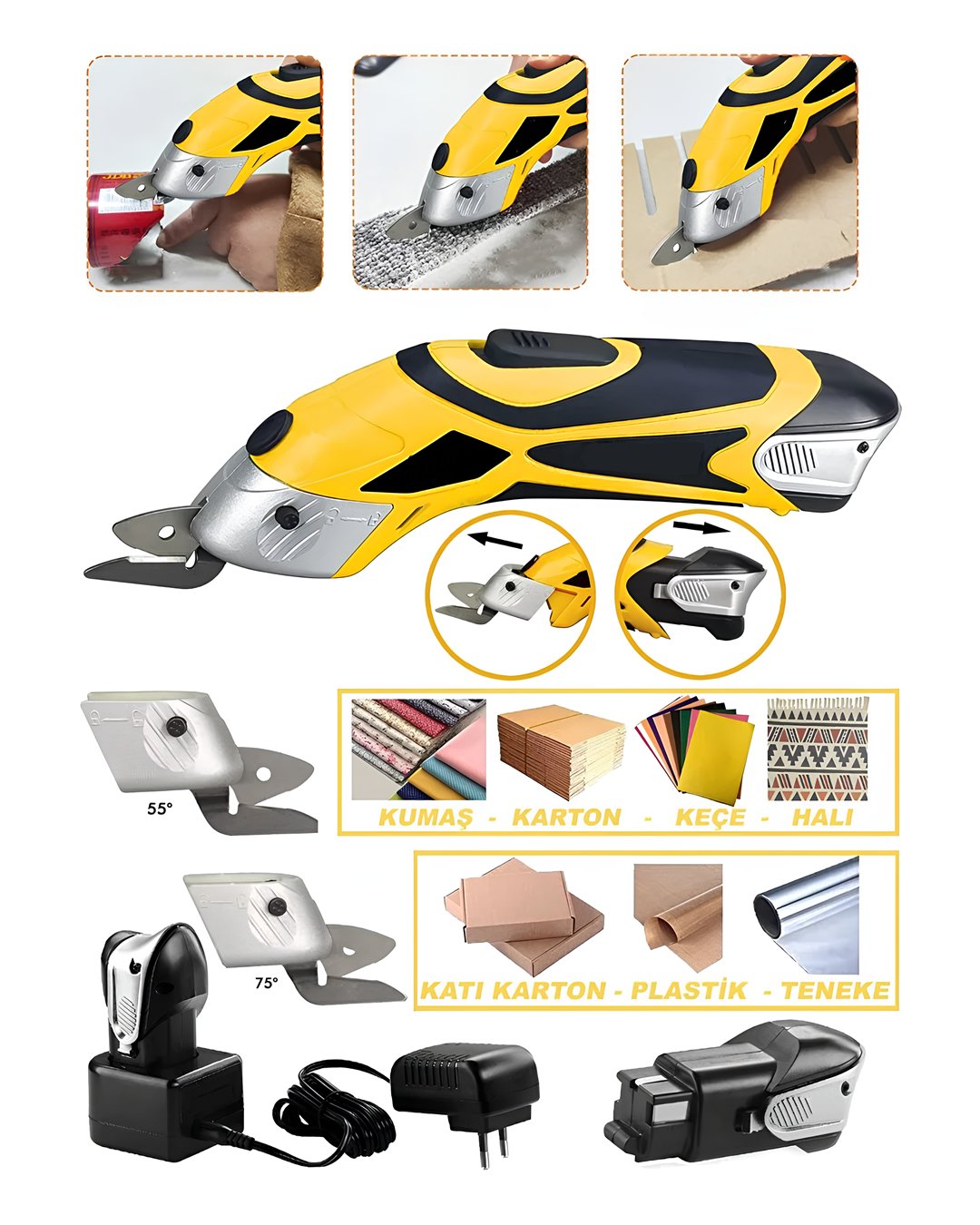 BN-5 MBA3 Alman 18 V Şarjli Çelik Dişli Çift Akülü Kumaş Kesme Deri Kağıt Makasi Çok Amaçlı Makas model ve fiyatlar