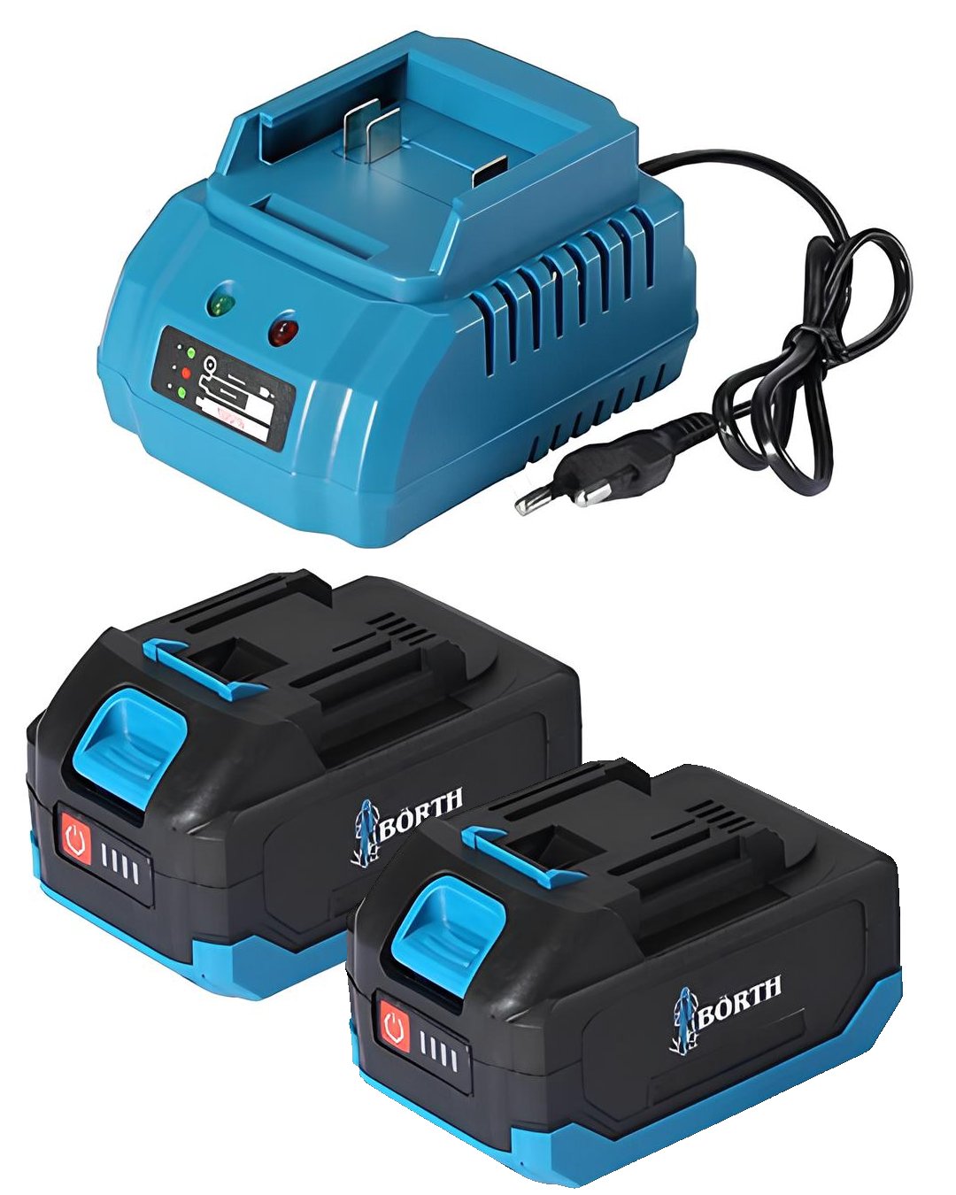 BÖRTH BRTH0020 Kömürsüz Akülü 2li Bahçe Seti - 40mm Budama Makası, 20cm Budama Testeresi bataryalar