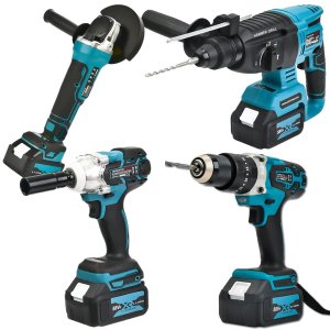 BoschPlus EEA090 Akülü Ultra 4lü Set Makina 58vf 5ah 125mm Avuç Taşlama, Sds Plus Kırıcı Delici Hilti, Somun Sıkma Sökme, Vidalama Matkap