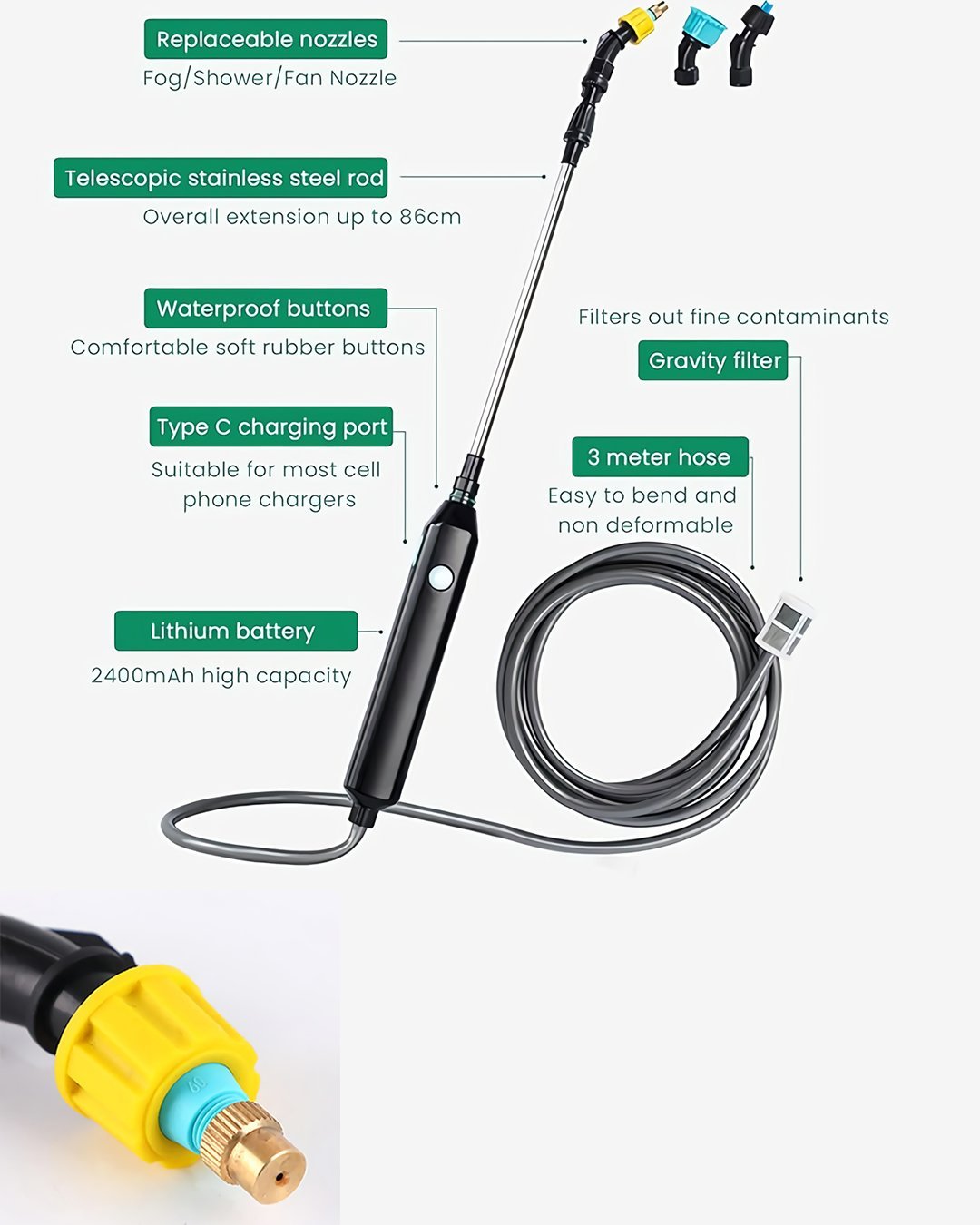 Bosch Plus EEA372 Mini Şarjlı Sulama ve İlaçlama Makinesi Teknik Özellikler