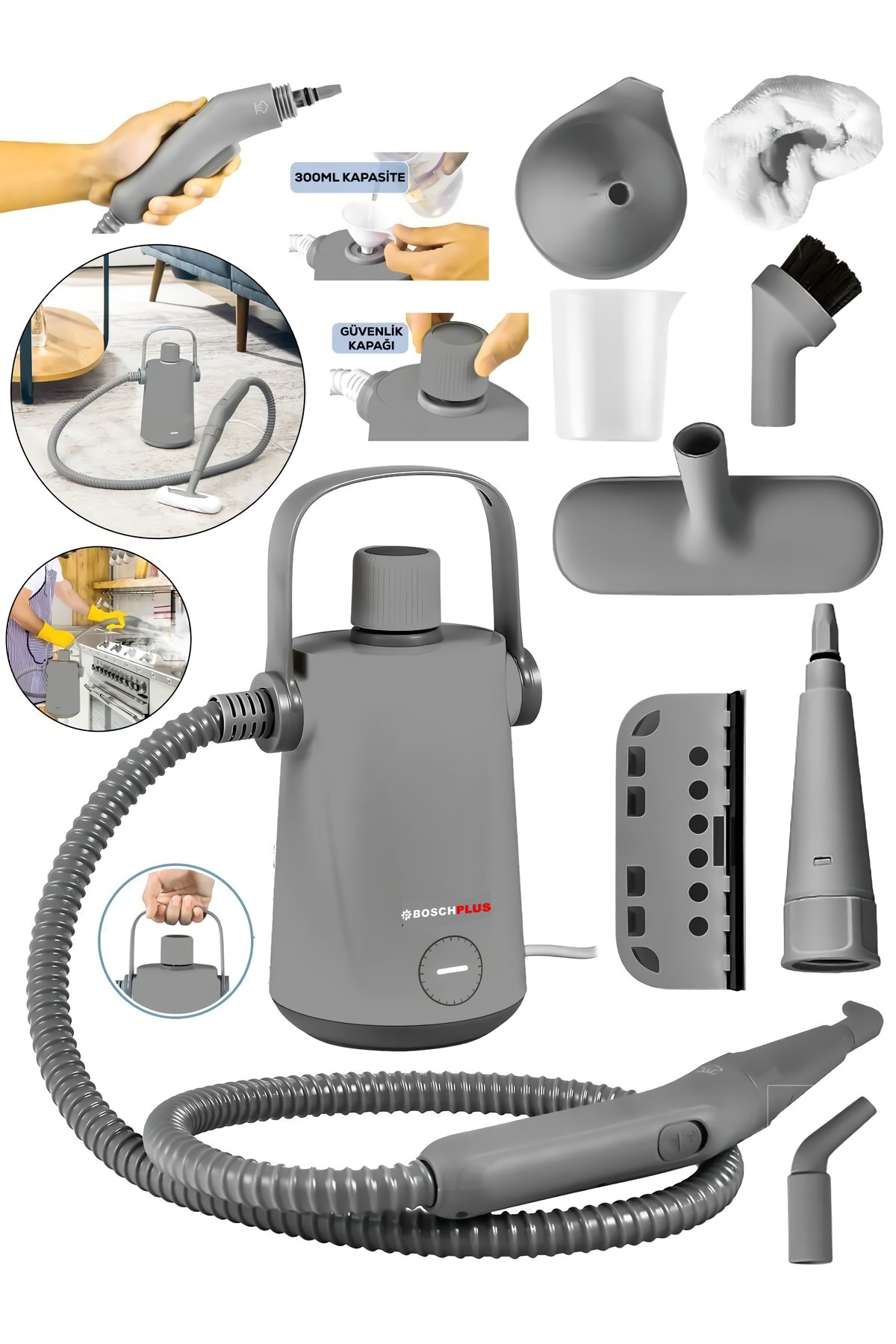 Bosch Plus EEA375 EasyFix Series Profesyonel Buharlı Temizleyici Buharlı Temizlik Makinesi Özellikler