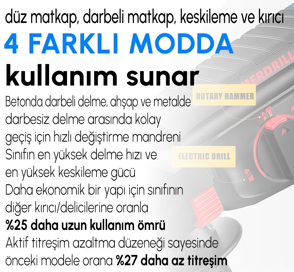 Bosch Plus EEA104 Professional Gbh 2-28f Pnömatik Kırıcı Delici mod 