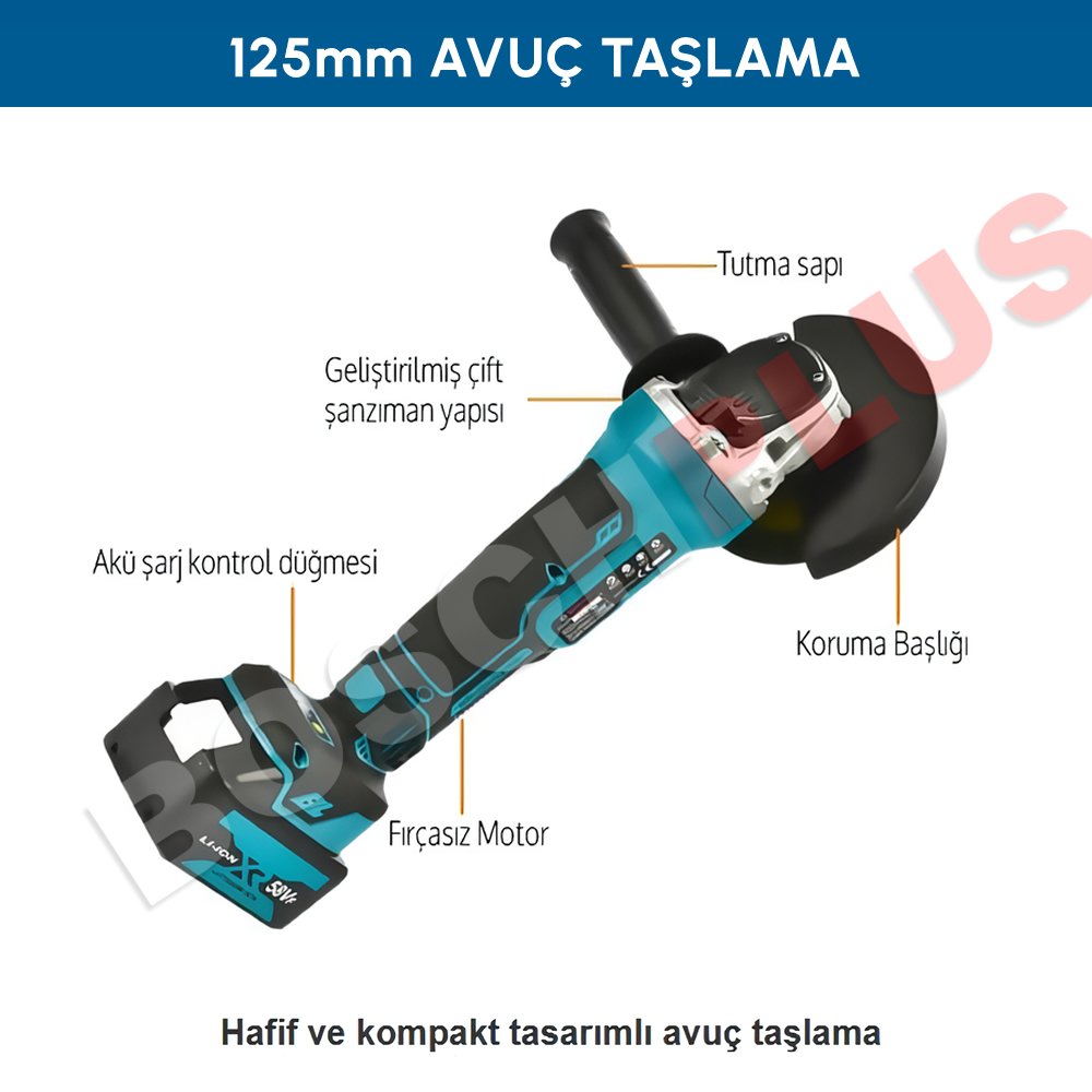 BoschPlus EEA191 Akülü 125mm Avuç Taşlama 58Vf özellikleri