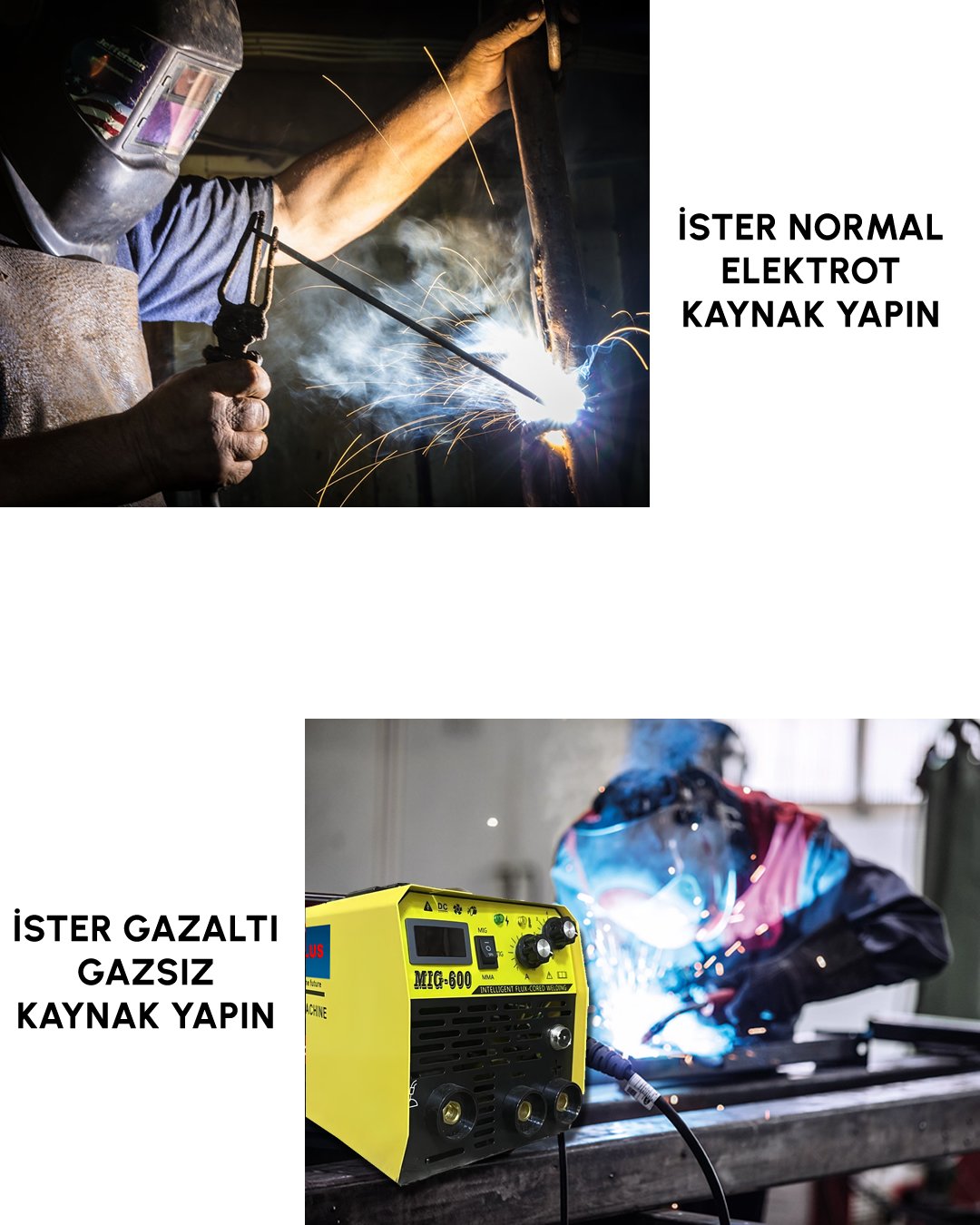 BoschPlus EEA240 Dijital Welding MIG600 Gazsız Gaz Altı Kaynak Makinesi 3 Fonksiyonlu Sarı parçaları