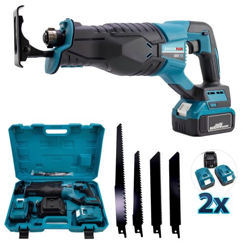 BoschPlus EEA421 Yeni Akülü Kömürsüz Motor Tilki Kuyruğu Testere 36v 5ah (Mavi)