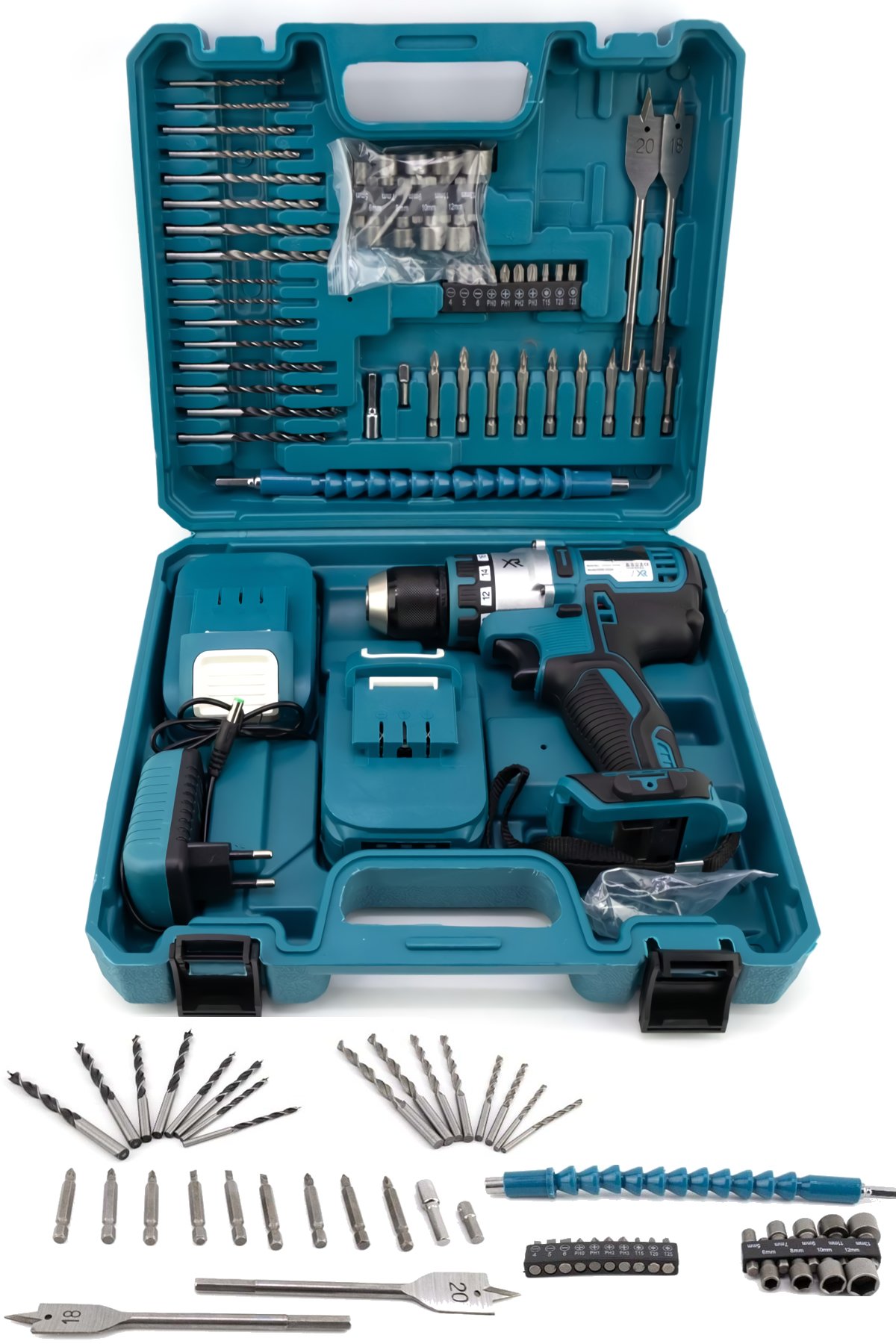 Bosch Plus EEA339 Xr Darbesiz Çift Batarya 58vf 5ah Şarjlı Matkap Seti Çantası