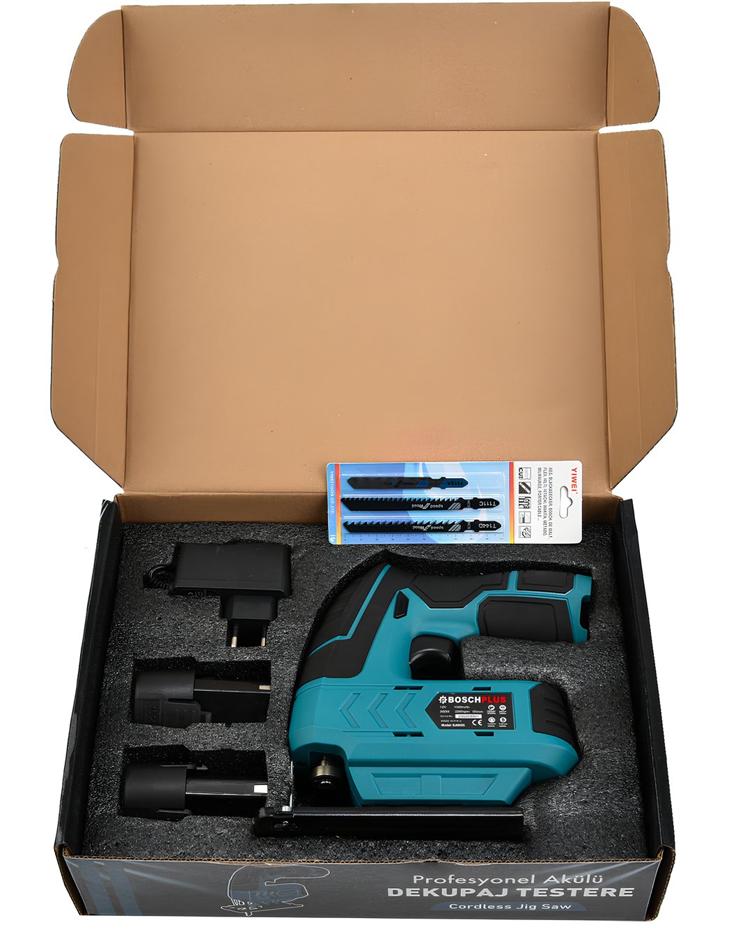 Bosch Plus EEA347 Şarjlı Dekupaj Testere Armut Batarya Tipli İçeriği