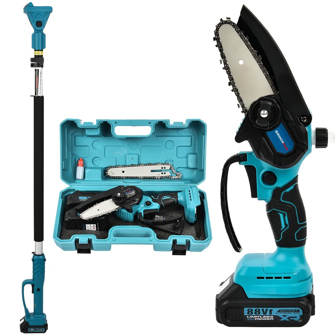 Bosch Plus EEA355 Teleskopik Kollu Otomatik Yağlamalı Çift Bataryalı Extra Güçlü 88vf Şarjlı Dal Budama Testeresi 5p