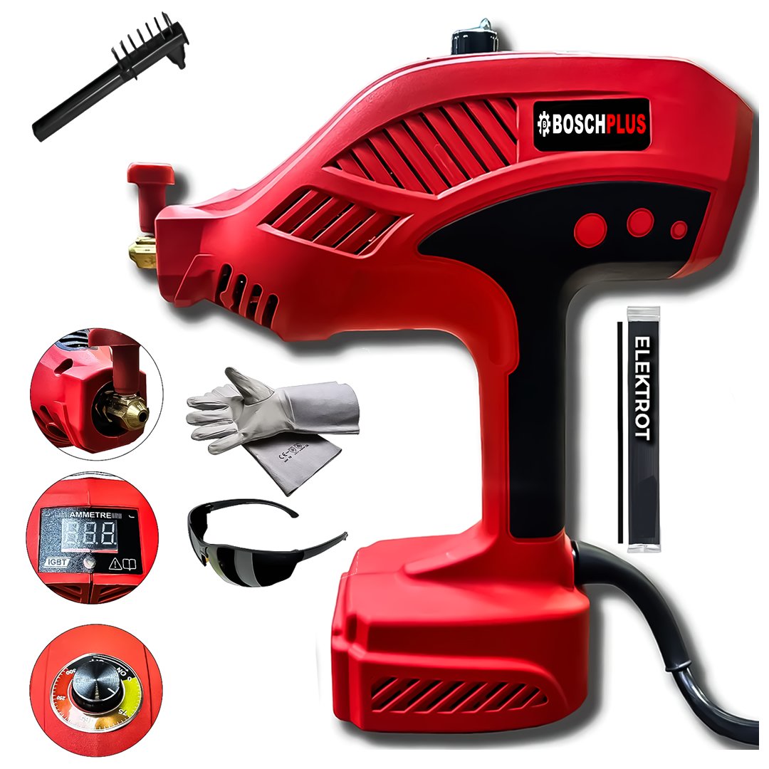 BoschPlus EEA356 Elektrikli El Tipi İnvertör Arc Kaynak Makinesi (Kırmızı)