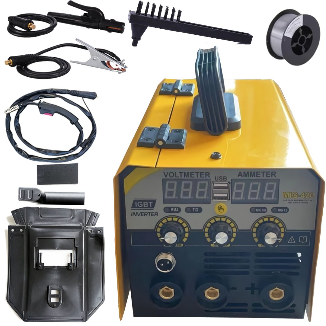 BoschPlus EEA358 MIG420 Çok Fonksiyonlu Gazsız Gazaltı Kaynak Makinesi (Sarı)