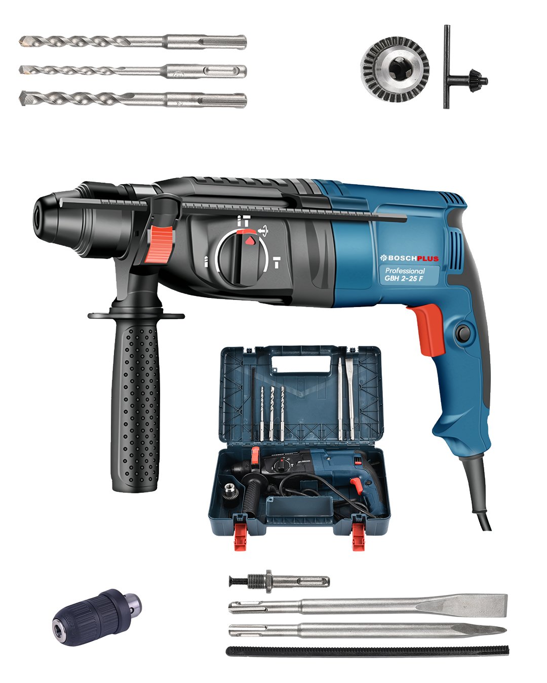 Bosch Plus EEA367 Elektrikli 3 lü Grup Set 10mm Vidalama + Gbh 2-28f Pnömatik Kırıcı DeliciKırıcı Delici + 125 Avuç Taşlama ÖZELLİKLER