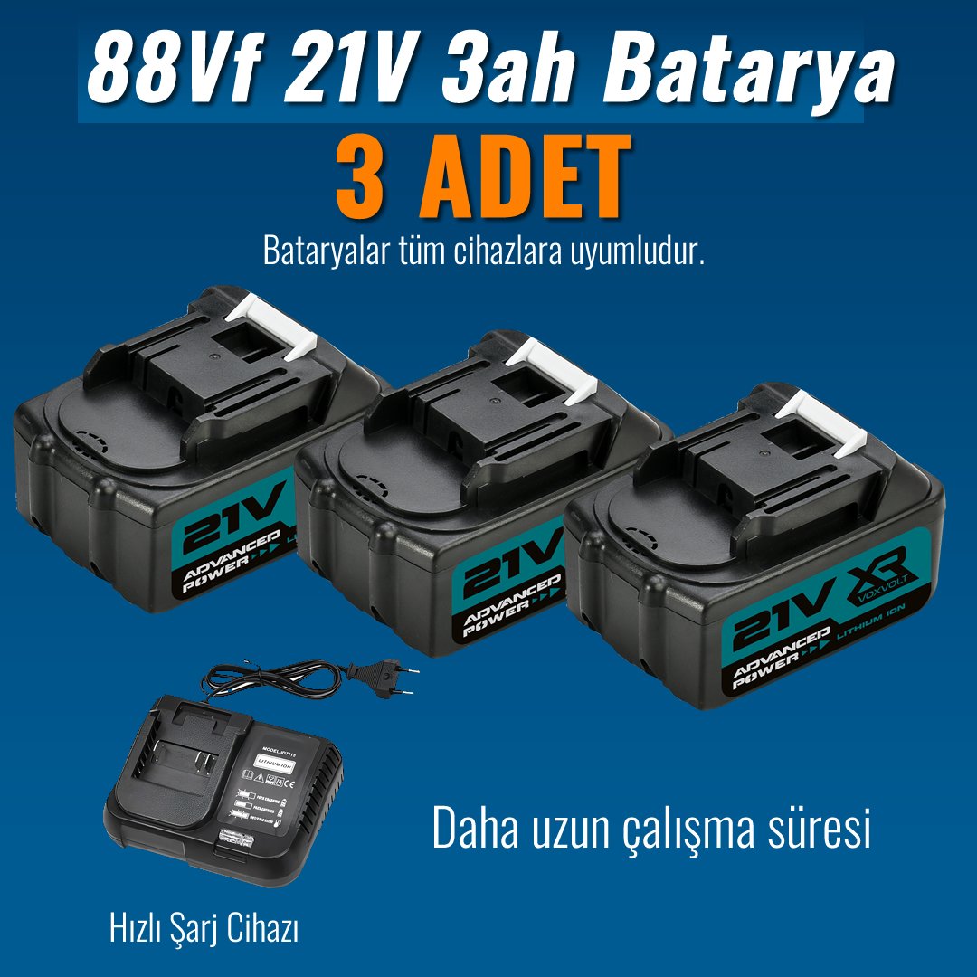 Bosch Plus EEA376 Akülü Süper 5li Set Makina 88vf 5ah bataryalar
