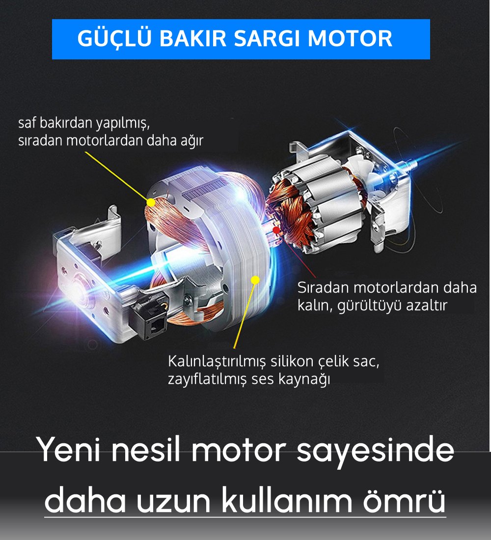 Bosch Plus EEA380 Profesyonel Elektrikli 13mm Darbeli Matkap (Mavi) motor yapısı