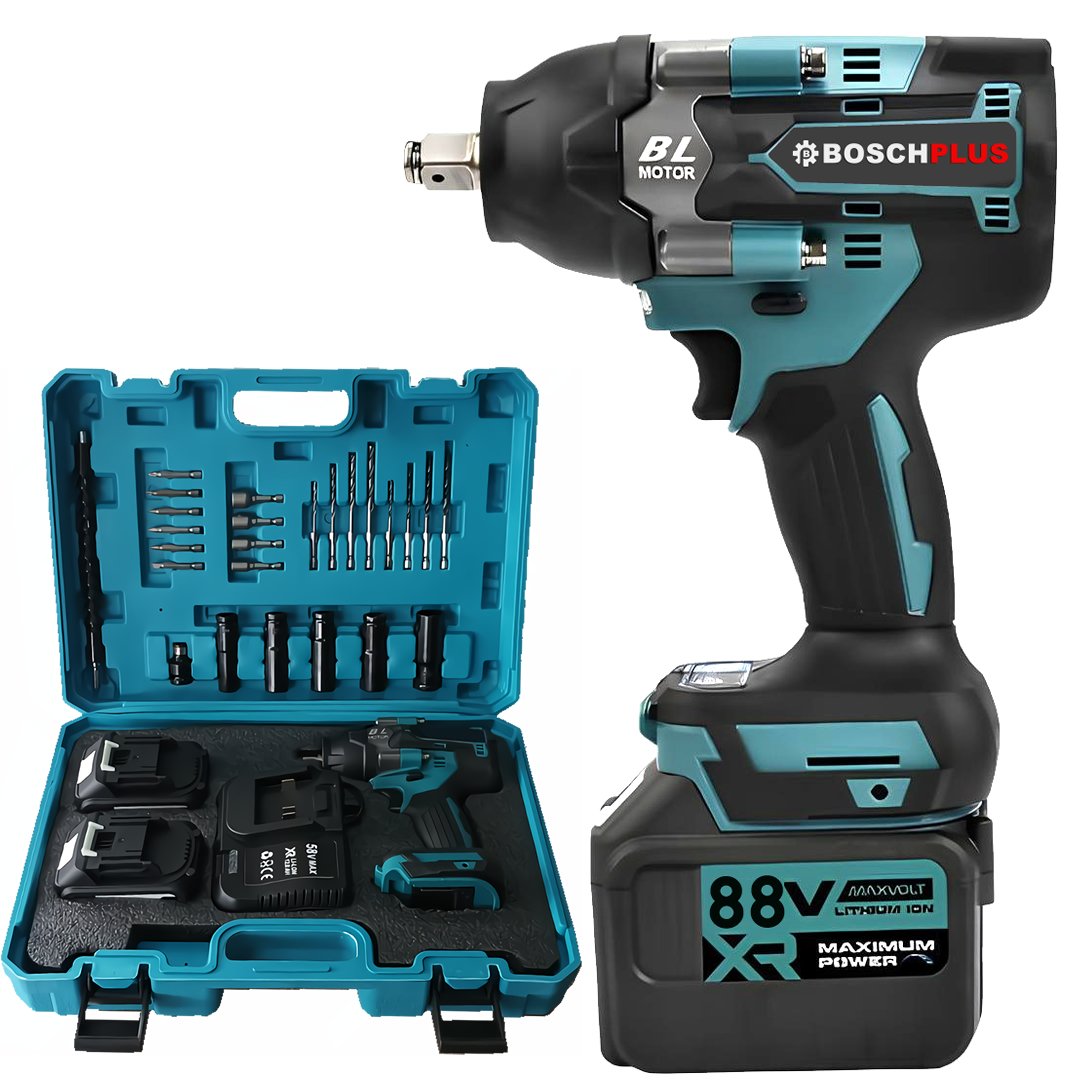 BoschPlus EEA386 Yeni Profesyonel Kömürsüz Akülü 1100Nm Somun Sıkma Sökme Seti  88vf 5ah 15 Pilli