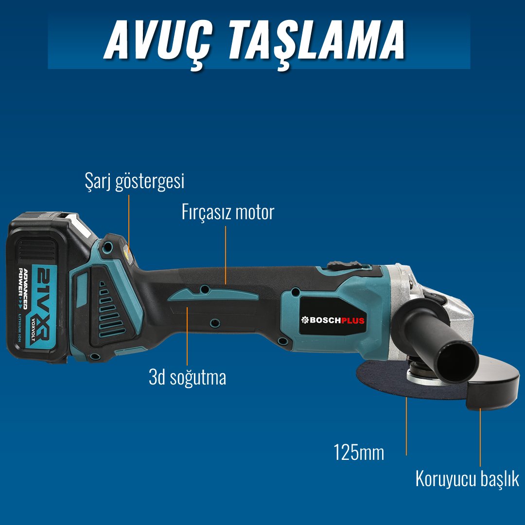 BoschPlus EEA397 Akülü Süper 6li Set Makina 88vf 5ah avuç taşlama özellikleri