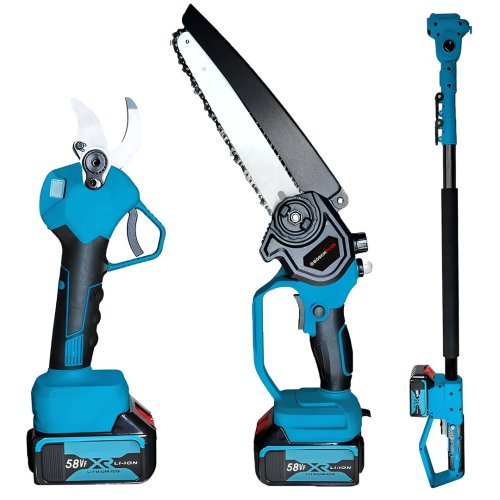 BoschPlus EEA400 Yeni Teleskopik Kollu Set Dal Budama Makası 40mm, Dal Budama Testeresi 24cm 58Vf