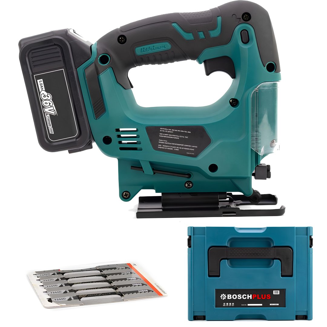 BoschPlus EEA427 Akülü Kömürsüz Motor Ayarlanabilir Çift Bataryalı Dekupaj Testere 36V 5ah Mavi özellikler