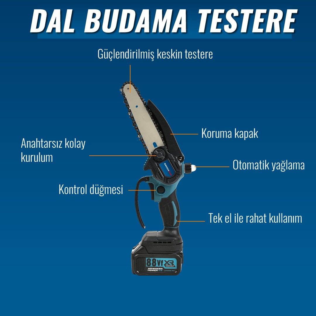 Bosch Plus EEA431 Akülü Süper 5li Set Makina 88vf 5ah Budama testere özellikleri