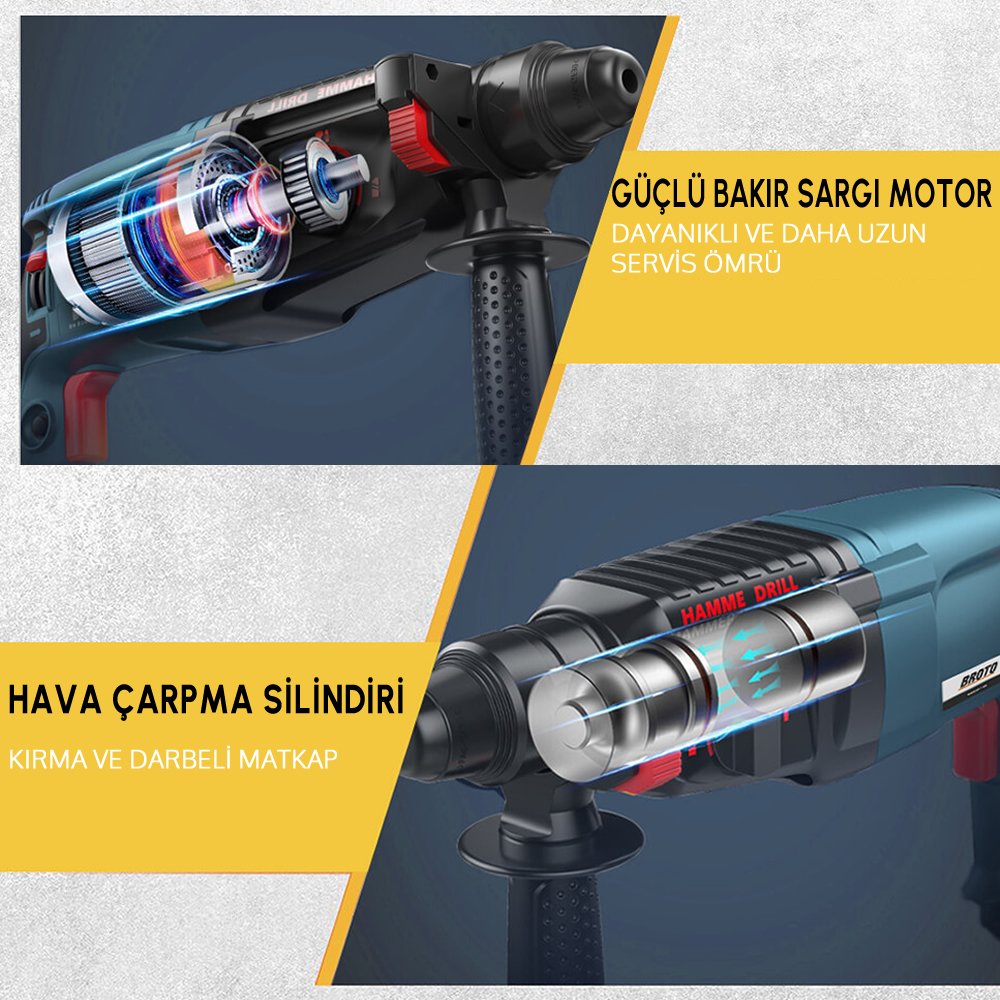 BoschPlus EEA437 Elektrikli 3 Ürün Profesyonel Pnömatik Kırıcı Delici Matkap (3 Ürün) içeriği