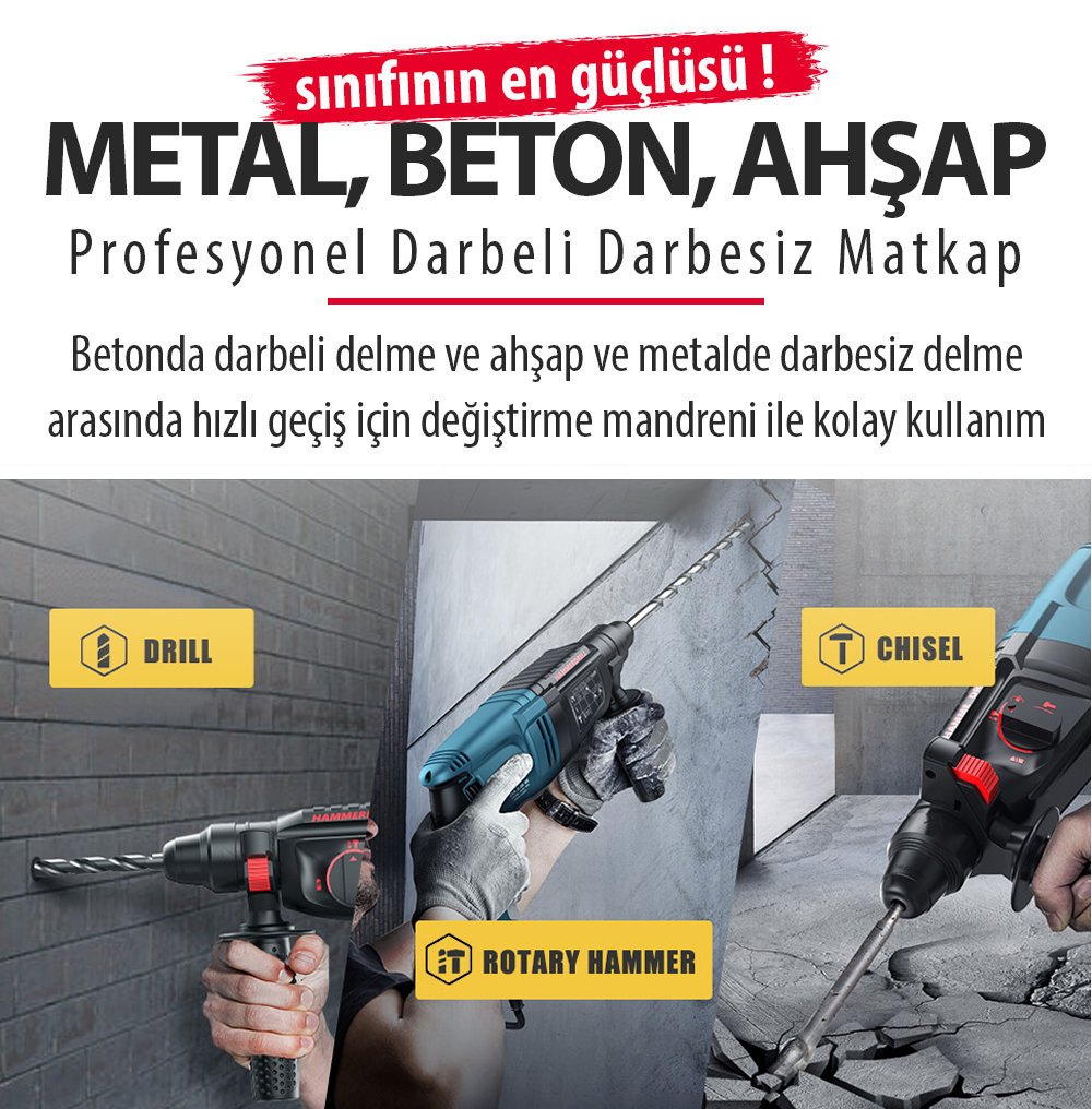 BoschPlus EEA437 Elektrikli 3 Ürün Profesyonel Pnömatik Kırıcı Delici Matkap (3 Ürün) kullanımı