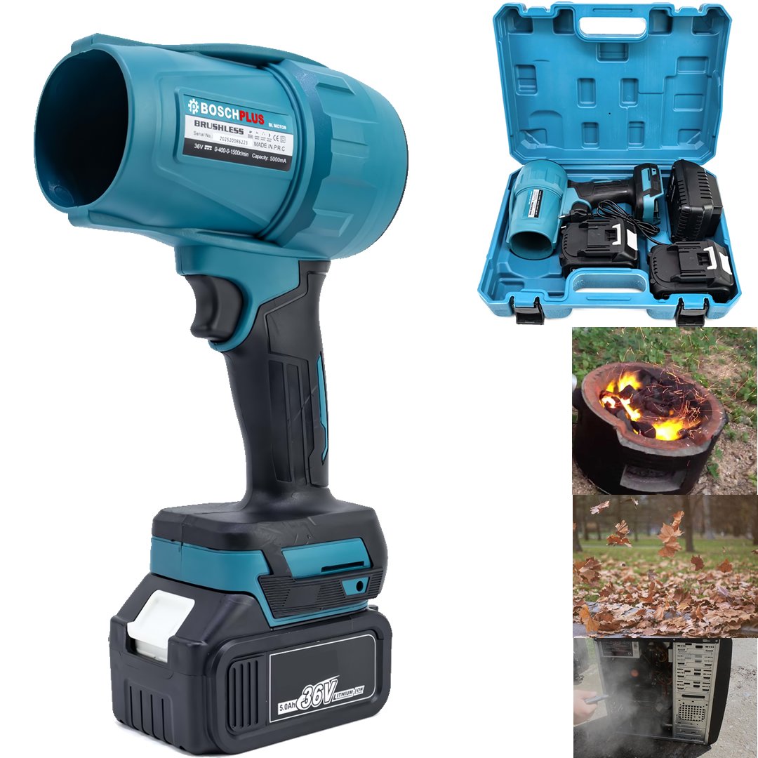 BoschPlus EEA444 Kömürsüz Çift Akülü Hava Üfleme Makinesi 36v 5ah (Mavi)