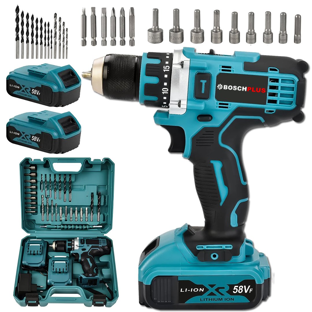 BoschPlus EEA448 24 Parça 58vf 5ah Çelik Mandrenli Şarjlı Vidalama Matkap Seti