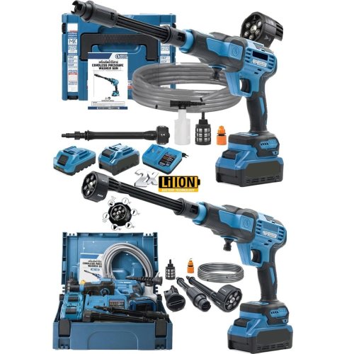 BoschPlus EEA459 Yüksek Basınçlı Çift Akülü 10 Pilli 21500WH Kömürsüz Titanyum Motor Oto Araç Bahçe Yıkama Ilaçlama