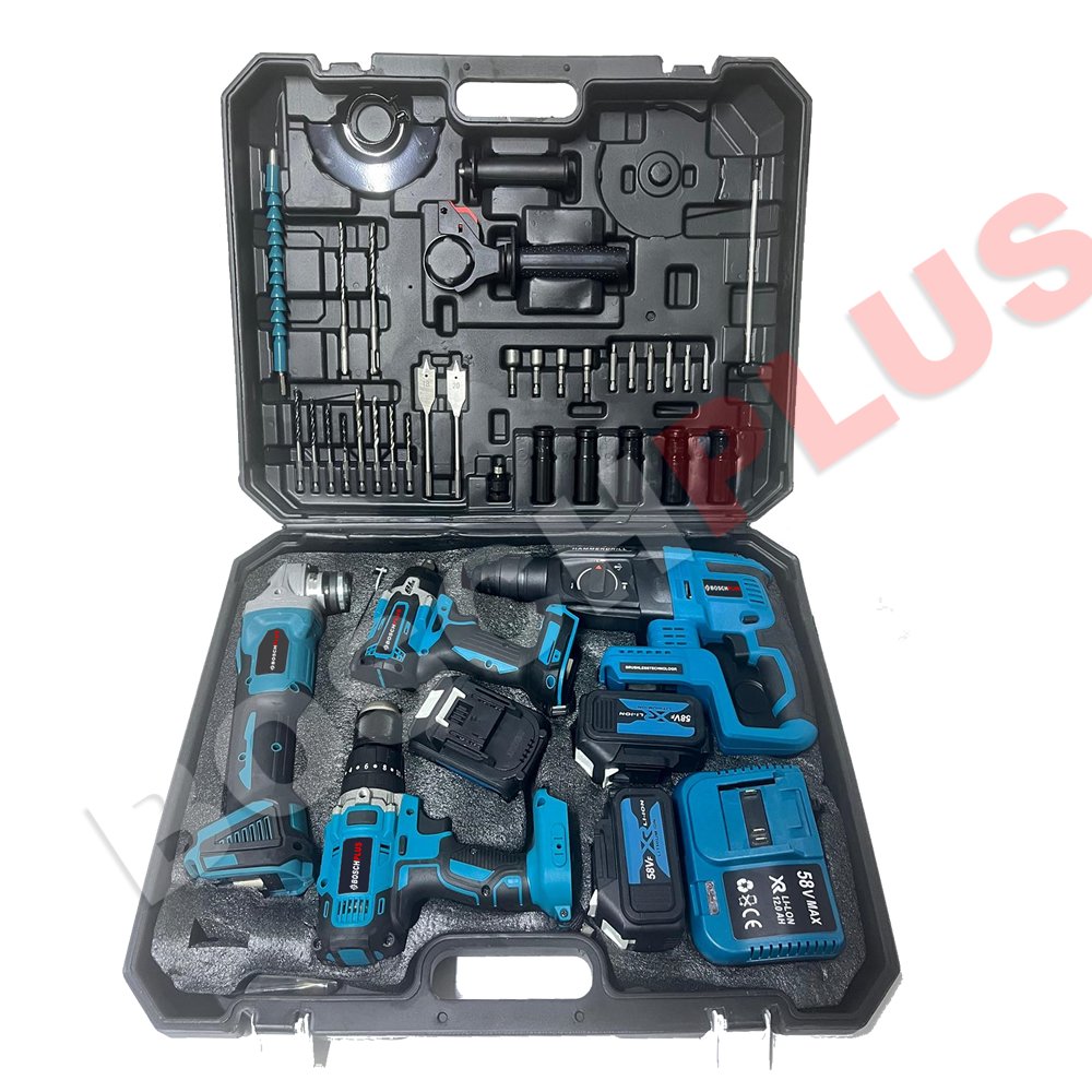 BoschPlus EEA474 4+1 Set Akülü Ultra 4lü Set ve El Tipi Turbo Arc Kaynak Makinesi Seti çanta