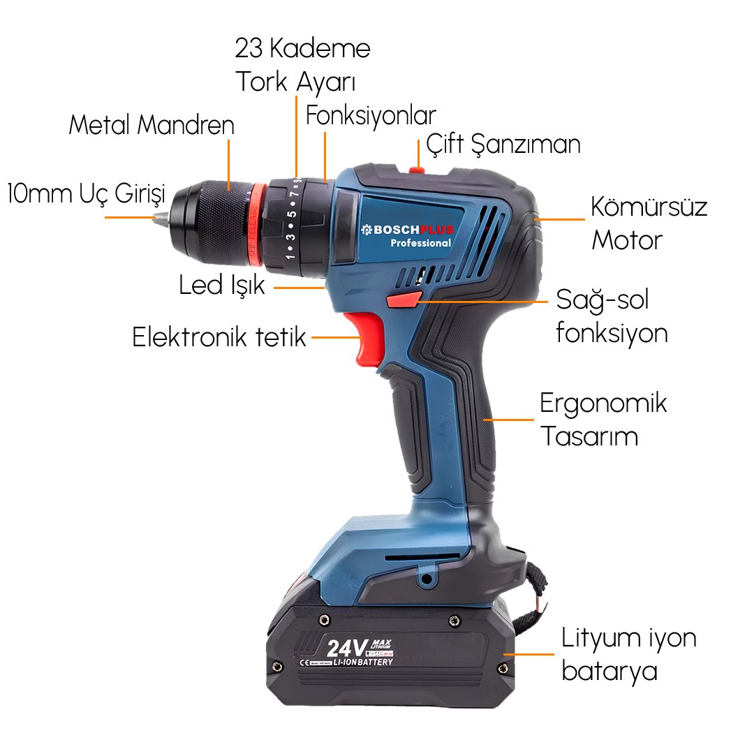 BoschPlus EEA475 Professional 24V 3Ah Vidalama Matkap Seti model ve fiyatlar