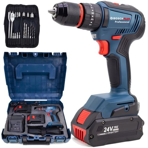 BoschPlus EEA475 Professional 24V 3Ah Çift Vitesli Metal Mandren Vidalama Matkap Seti