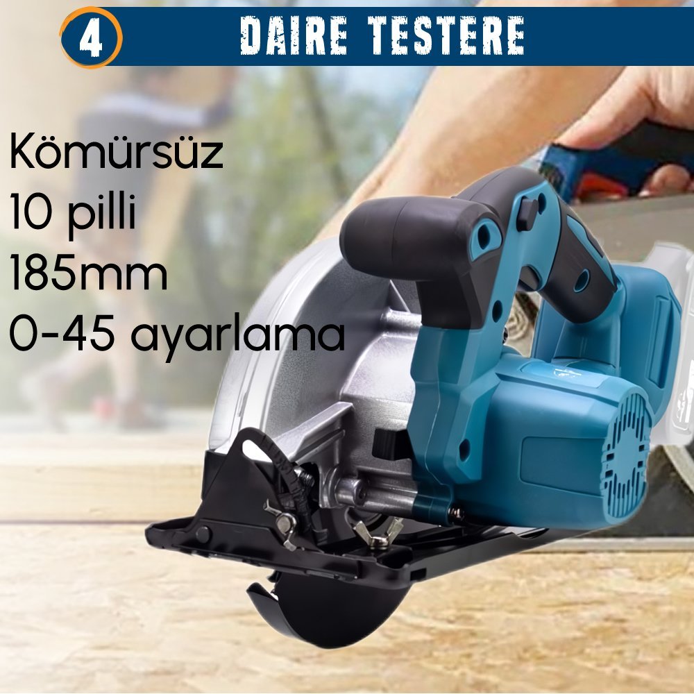 CHELİKBEİ EEA378 Akülü 7li Set daire testere özellikleri