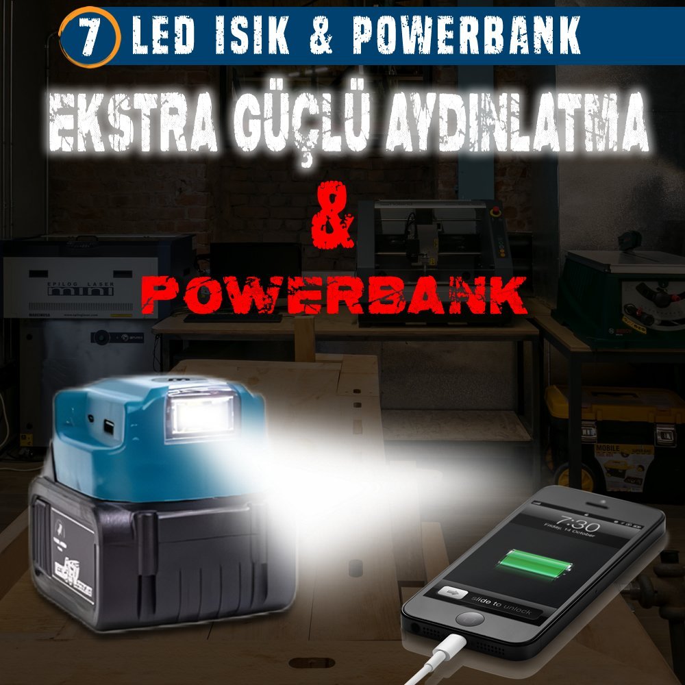 CHELİKBEİ EEA378 Akülü 7li Set aydinlatma ve powerbank