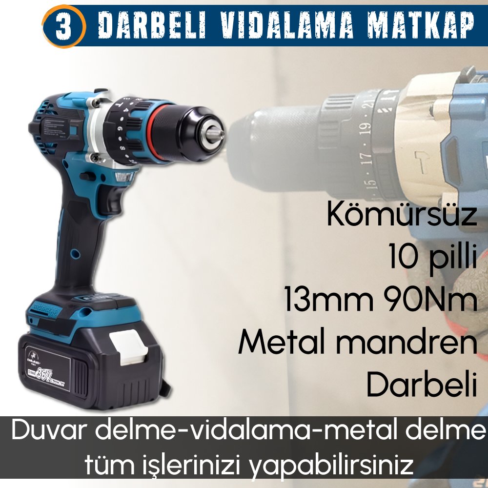 CHELİKBEİ EEA379 Akülü 8li Set vidalama matkap özellikleri