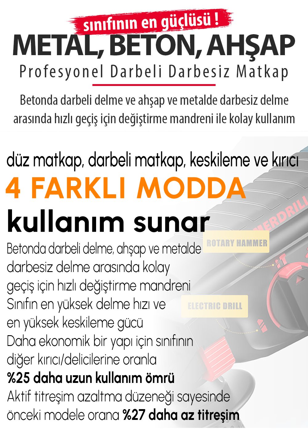 CHELİKBEİ EEA379 Akülü 8li Set Kırıcı Delici ÖZELLİKLERİ kullanımı