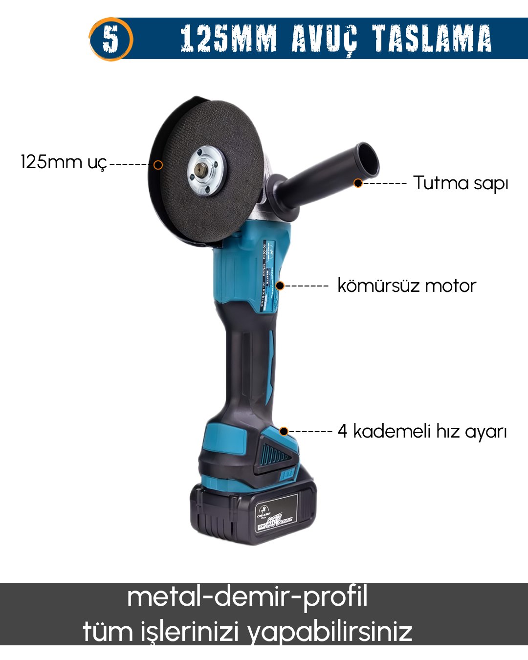 CHELİKBEİ EEA388 Akülü 9 LU avuç taşlama özellikleri