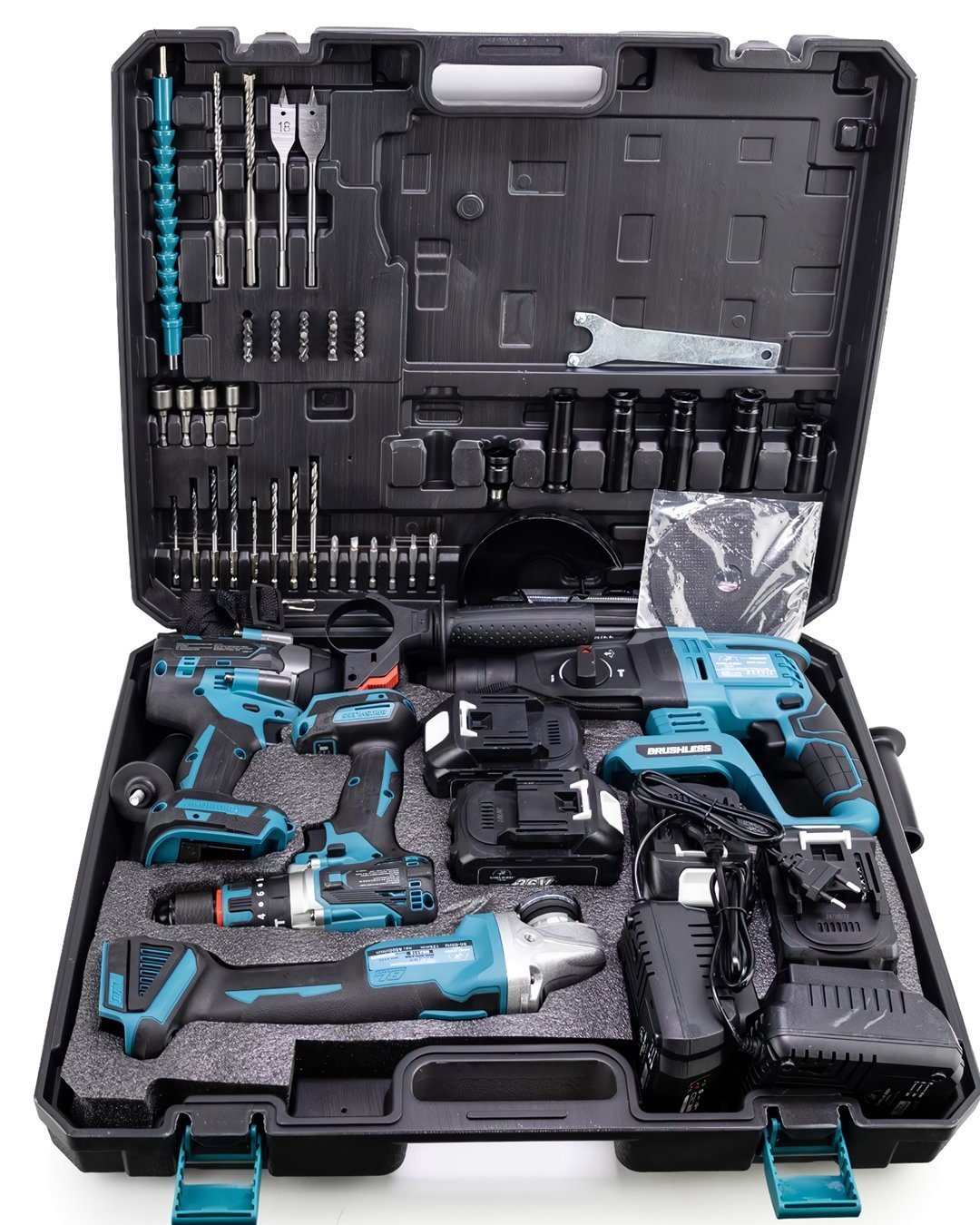 CHELİKBEİ EEA402 Akülü Kömürsüz 4 lü Set Makina taşıma çantası