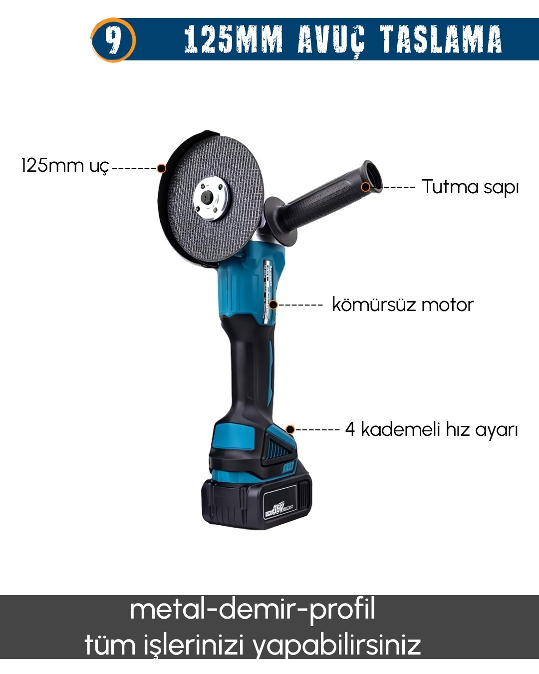 CHELİKBEİ EEA458 Akülü 11li Set avuç taşlama özellikleri