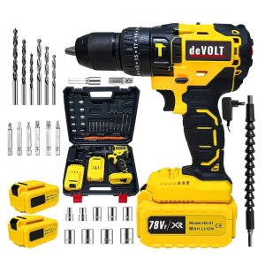 Devolt EEA218 78vf 10ah darbeli çift akülü vidalama matkap set
