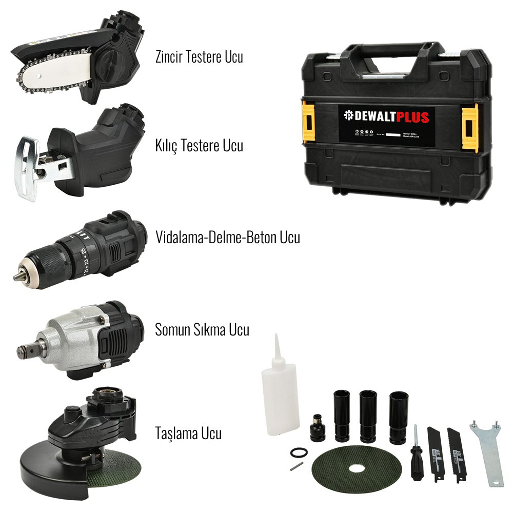 Dewalt 5 li çok amaçlı akülü set teknik özellikleri
