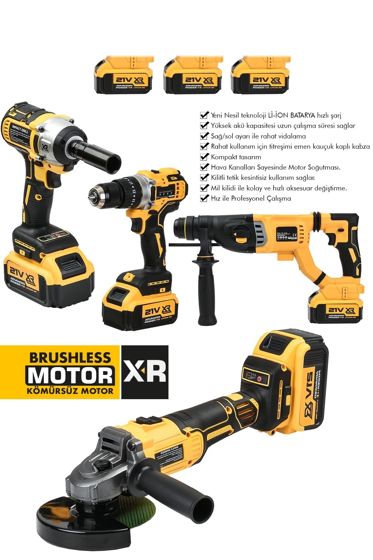 Dewalt EEA334 Profesyonel 4lü Makine Seti Vidalama Somun Sıkma Kırıcı Delici Hilti Taşlama Teknik Özellikler