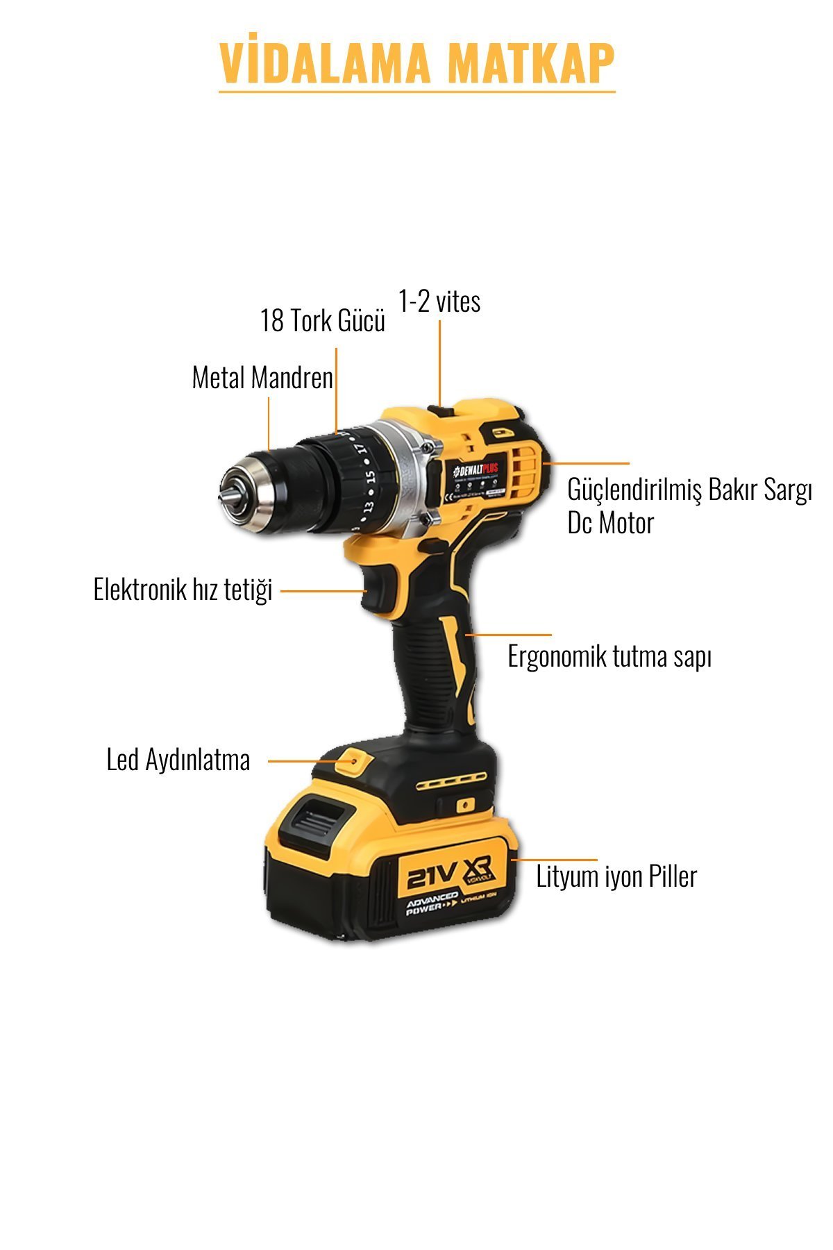 Dewalt EEA334 Profesyonel 4lü Makine Seti Vidalama Somun Sıkma Kırıcı Delici Hilti Taşlama Özellikleri