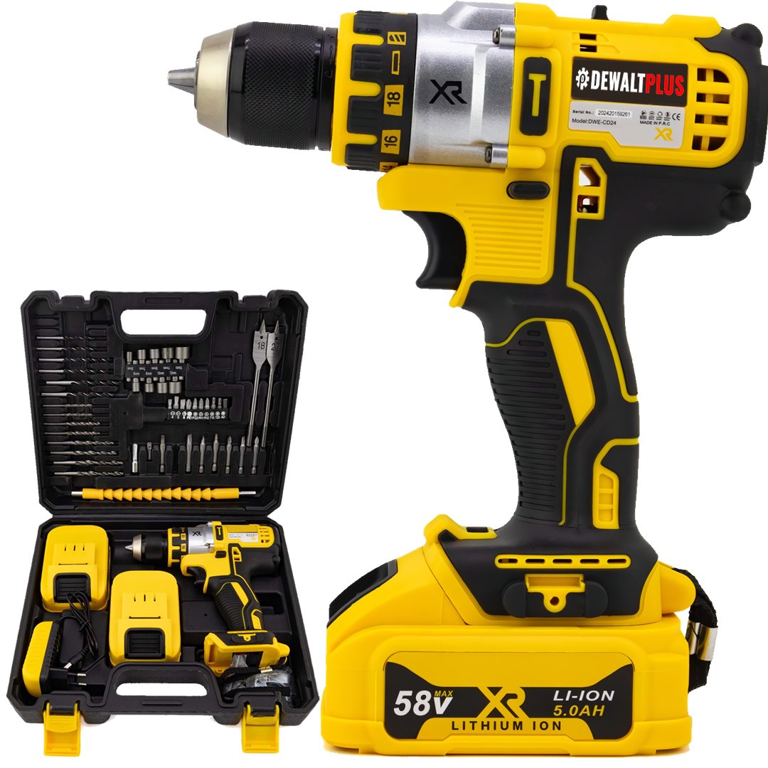 DewaltPlus EEA337 Xr Darbesiz Çift Batarya 58vf 5ah Şarjlı Matkap Seti