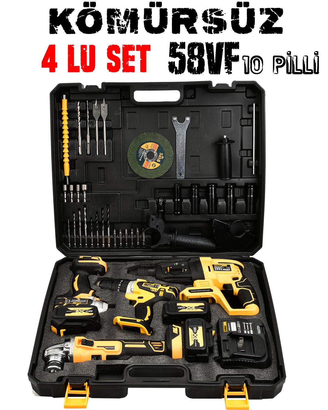 Dewalt Plus EEA392 Akülü Ultra 4lü Set Makina 58vf 5ah 125mm Avuç Taşlama, Sds Plus Kırıcı Delici Hilti, Somun Sıkma Sökme, Vidalama Matkap model fiyatlar
