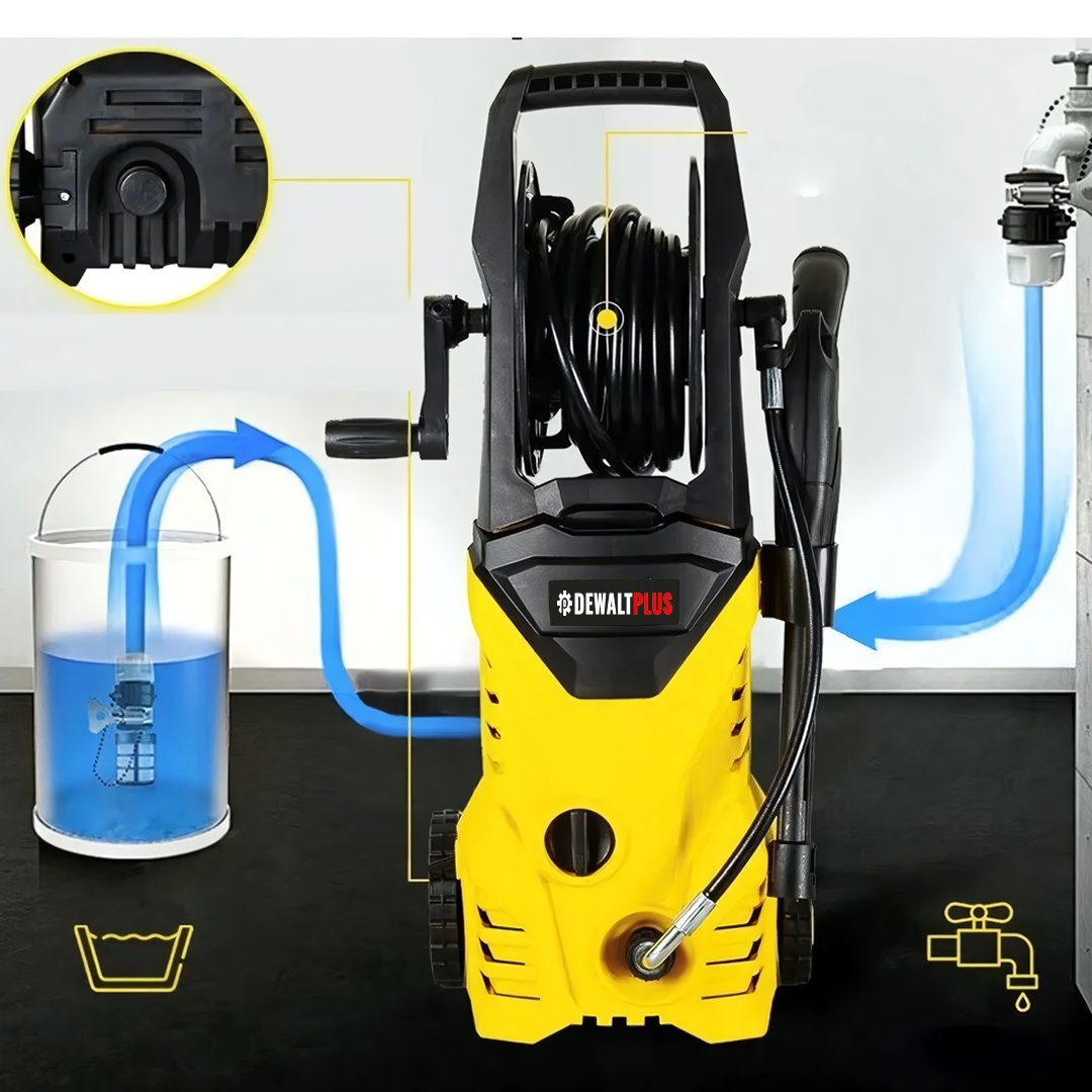 DewaltPlus EEA435 Elektrikli 150 Bar Musluk ve Kovadan Su Çekme Yüksek Basınçlı Bahçe, Oto Yıkama Makinesi (Sarı) kullanımı