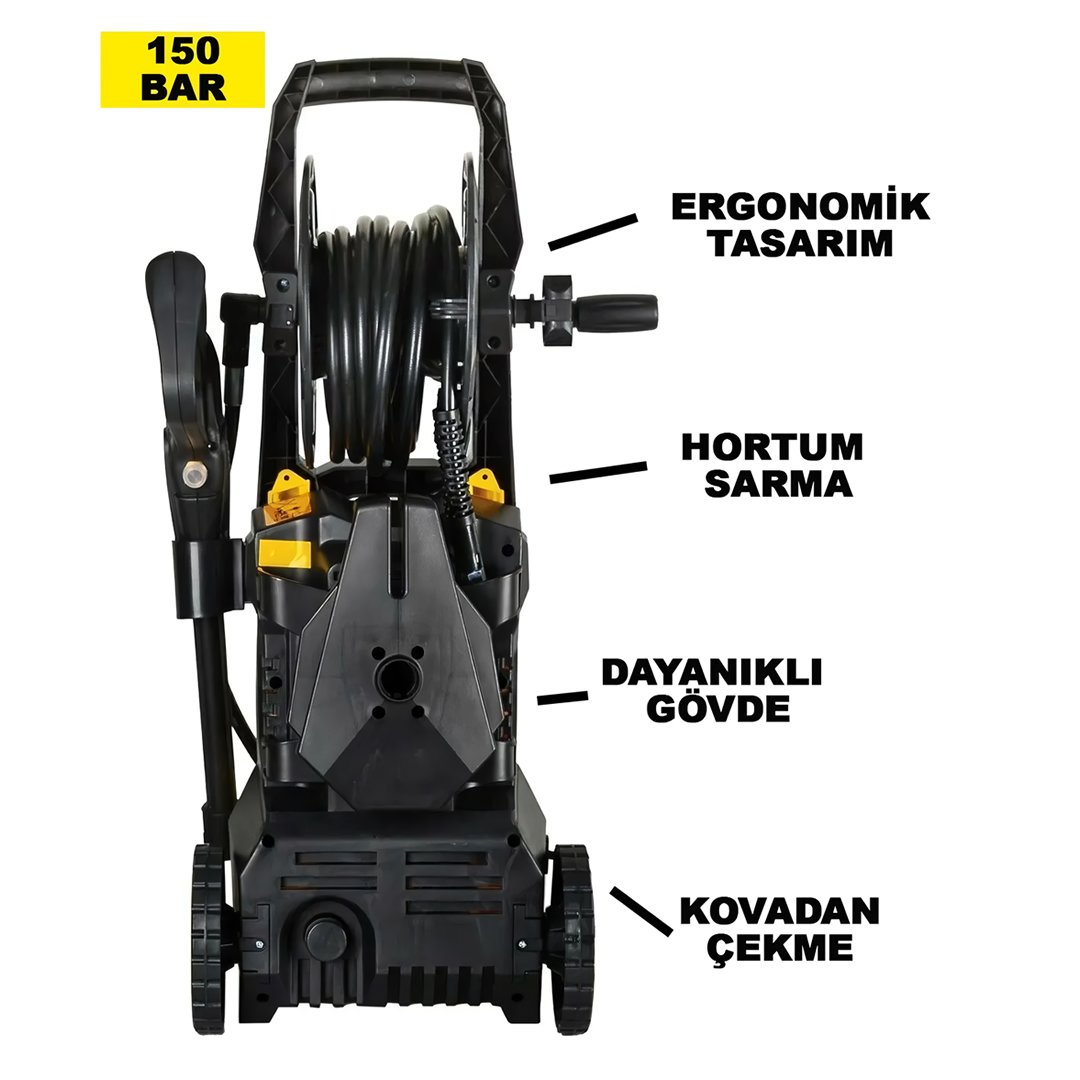 DewaltPlus EEA435 Elektrikli 150 Bar Musluk ve Kovadan Su Çekme Yüksek Basınçlı Bahçe, Oto Yıkama Makinesi (Sarı) teknik özellikler