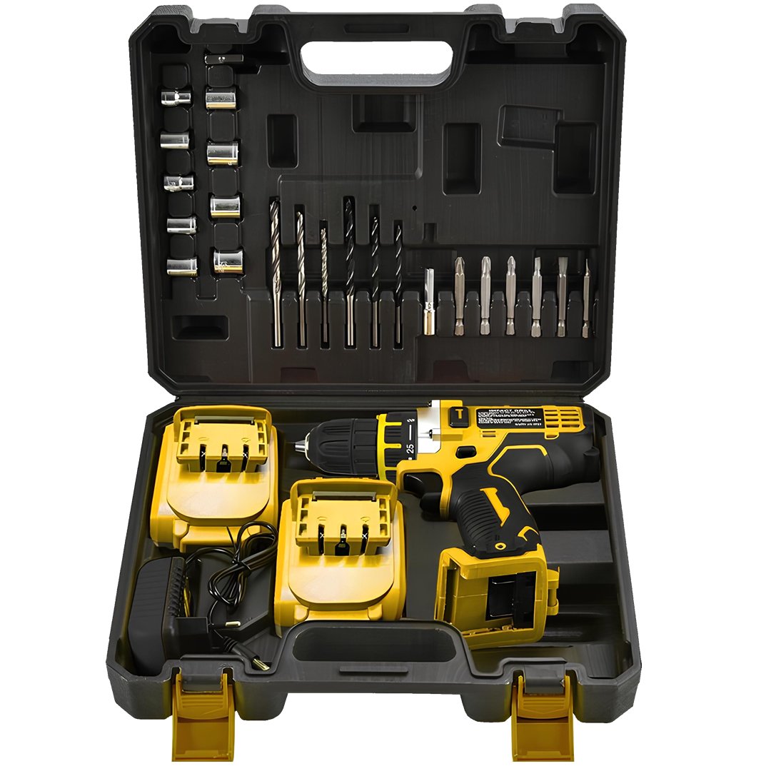 DewaltPlus EEA438 Akülü 24 Parça 58Vf Vidalama Matkap Seti Çift Batarya çantası