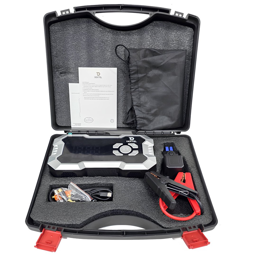 Dextel TF09 Taşınabilir Kablosuz Hava Kompresörü ve Akü Takviye Cihazı Seti çalışması