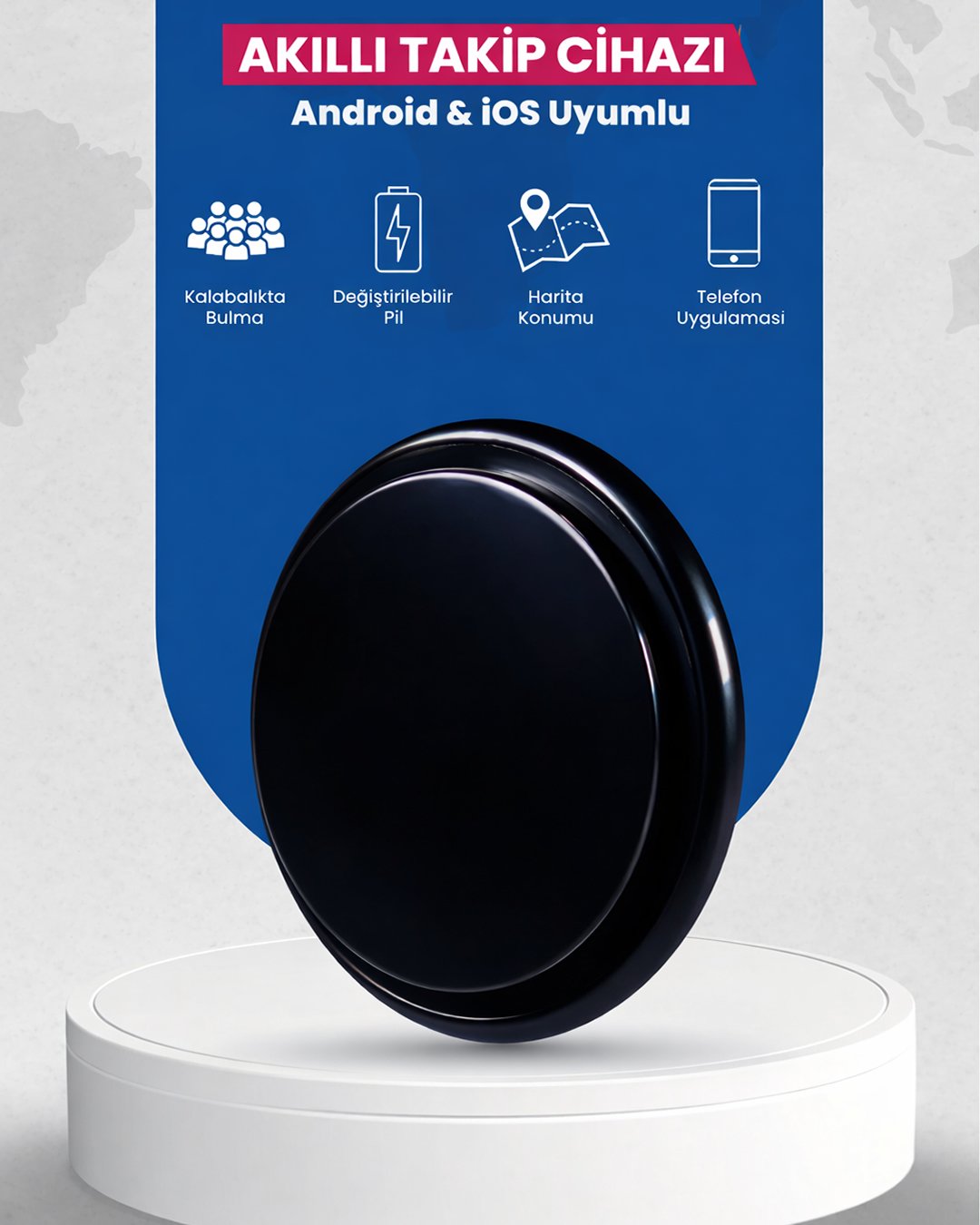 EEA479 iOS ve Android Uyumlu Akıllı GPS Takip Cihazı Konum Araba, Motor, Valiz, Evcil Hayvan Takip Cihazı (Siyah) Özellikleri