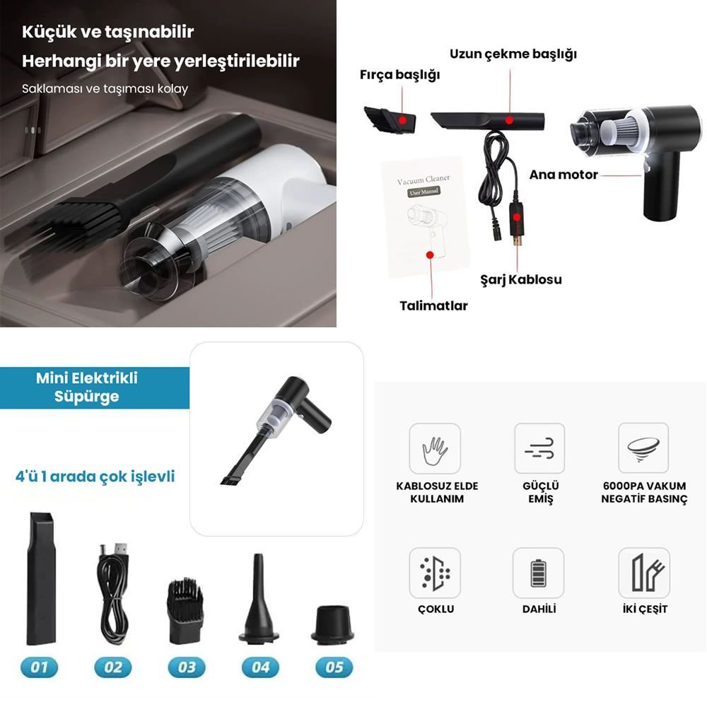 Araba mini süpürge özellikleri